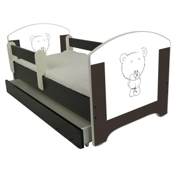 Кровать Коричневый мишка  160x80 140x80 140x70 160x70  с ящиком 