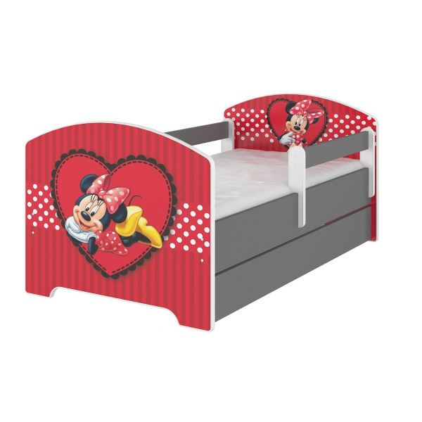Кровать Минни Сердце 160x80 140x80 140x70 160x70  с ящиком 